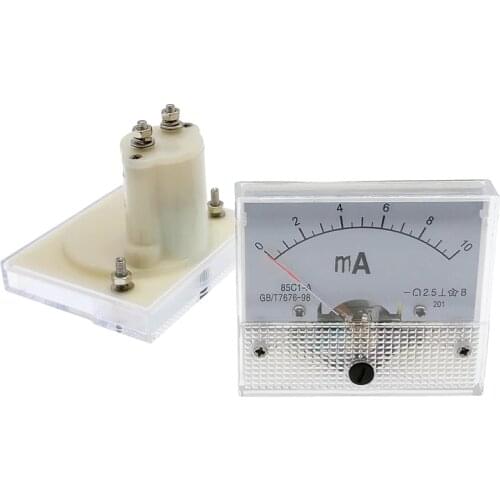 DC Analog Current Meter Panel 85C1 Ammeter 1/5/10/20/30/50/100/200/300/500mA A Gauge Current Mechanical Ammeters