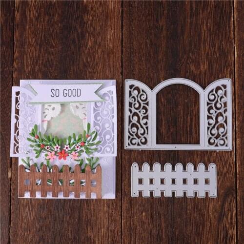 YaMinSanNiO Windows Railing Metal Cutting Dies Corners for Photo Scrapbooking Album Card Making Embossing Stencil Craft Template