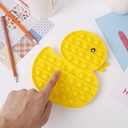 Cartoon Duck Push Bubble Sensory Toy Versatile Finger Exercise Board Anti-stress Toy Fashion Squeeze Toys dropshipping