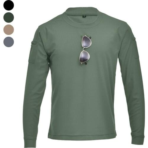 Mens Casual T-Shirt O-Neck Long Sleeve Men T Shirt For Male Quick Drying Wear Resistant Tops Tactical Breathable Military Tee