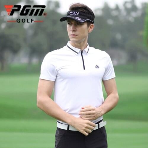 PGM Golf Men Short Sleeve T-Shirts Summer Clothing Match Ball Suit Mens Polo Shirt Quick Drying Breathable YF245 Wholesale