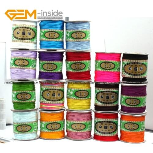 Gem-inside 130 Meters Nylon Handcraft Braid Rattail Cord Chinese Knotti Selectable Color Fashion Jewelry Findings