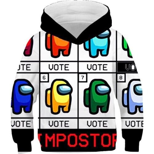 Among Us 2021 Summer New Cartoon Fashion Childrens Sweatshirt Boys And Girls Lovely Street Trend Pullover Childrens Wear