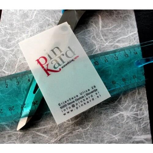 2016 new design high quality free design 1000pcs CR80 0.76mm thickness plastic transparent business card