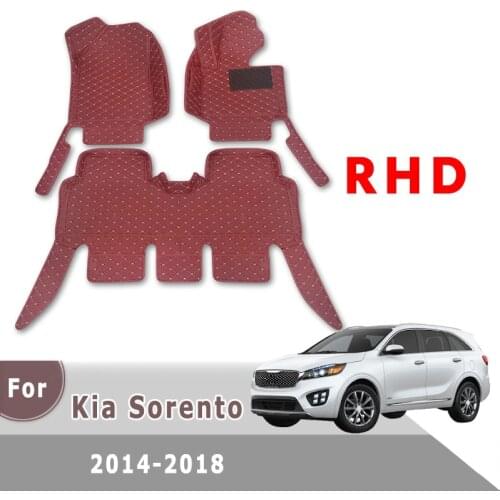 Right Hand Drive Car Floor Mats For Kia Sorento Prime UM 5 Seats 2014 2015 2016 2017 2018 Auto Accessories Carpet Cover