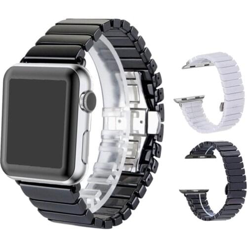 Ceramic Strap For Apple WatchBand 6 SE 5 4 Bracelet Iwatch Series 3 2 1 44/42mm 40/38mm Stainless Steel Buckle Water Resistant