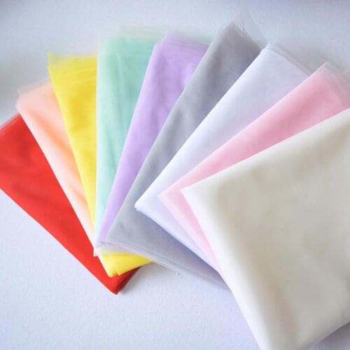 Mosquito net Fabric Wedding Dress Soft Tulle Mesh Fabric Width 160cm Netting Cloth Solid Color Soft Pettiskirt Veil Ball Gown
