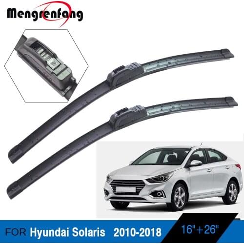 For Hyundai Solaris Car Soft Rubber Wiper Blade Front Windscreen Wiper Blades 2010 2011 2012 2013 2014 2015 2016 2017 2018