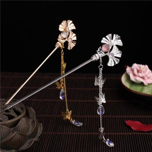 Tassel Hairpin Hair Ornaments Hanfu Headdress Palace Style Hairpin Ancient Wind Stepping Flower Pearl Hairpin