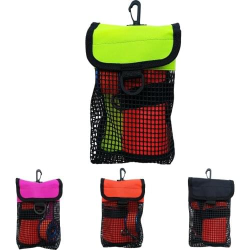 Ultralight Compact Mesh Gear Bag Pouch & Clip for Scuba Diving Reel & SMB Equipment Heavy Duty Mesh Pouch Bag Lightweight