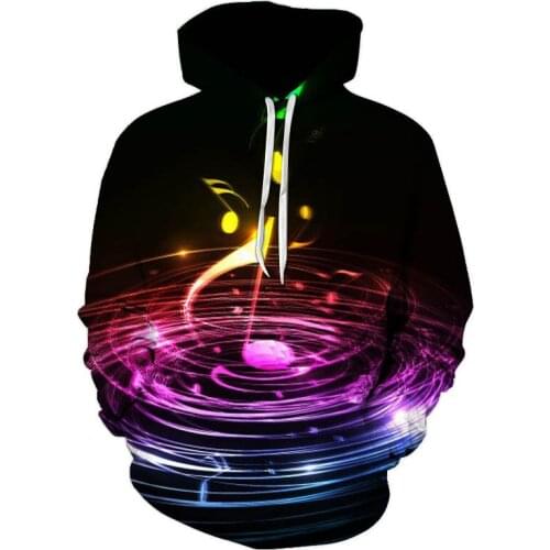 Mens New Top Long Sleeve 3D print Sweatshirt Music Note Hoodies Sportswear Casual Fashion Streetwear 2021 tracksuit men