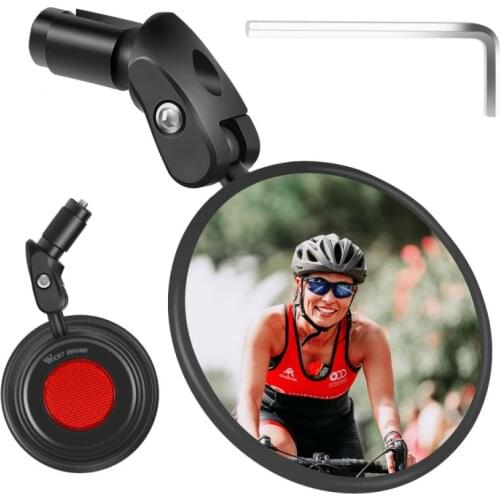 MTB Bike Handlebar End Mirrors for WEST BIKING Bicycle Rear View Mirror 360 Rotate Adjustable Back Sight Reflector 18-25MM