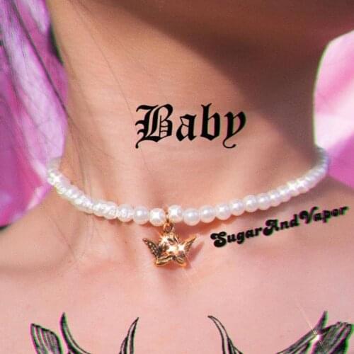 Vintage Angel Pearl Choker Necklace For Women Girl Retro Chic Cute Cupid Gold Color Pendant Necklace Statement Trendy Jewelry