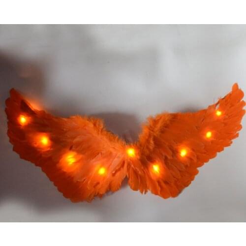 Yellow LED Glow Light Angel Feather Wing Fairy Wings Props Wedding Birthday Gift Hen Party Supply Carnival Christmas Halloween