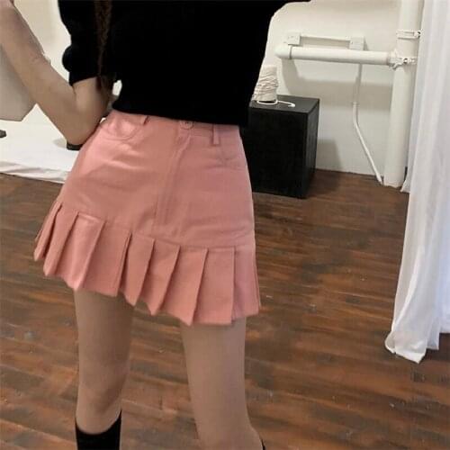 Harajuku High Waist Summer Demin Skirt Falda Plisada Women Streetwear Preppy Ruffles Short Denim Skirts Mini Saias Jeans