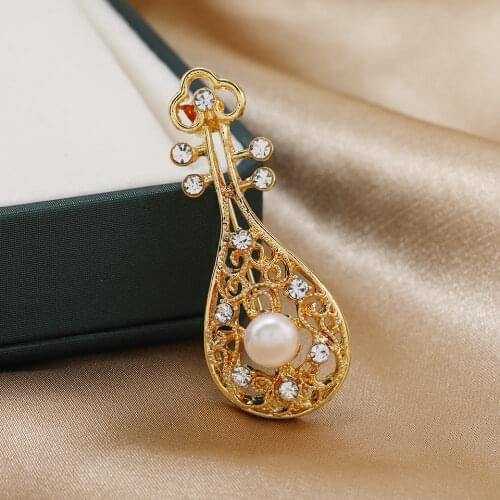 Morkopela Violin Enamel Pin Fashion Brooches For Women Metal Pins Jewelry Scarf Clip Clothes Jewelry Accessories