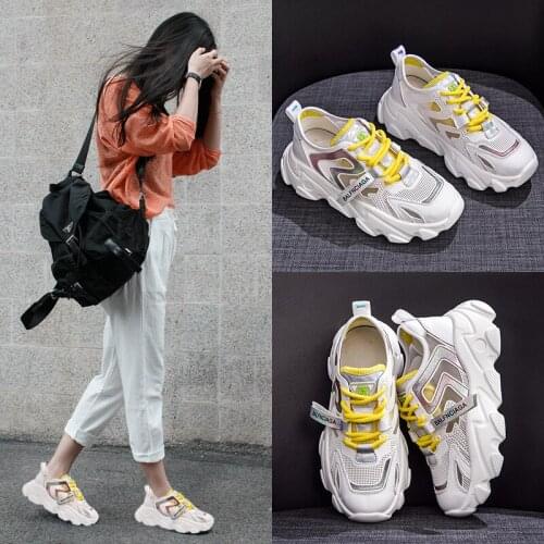 Women Platform Shoes Ladies Sneakers Tenis Feminino Genuine Leather Mesh Mixed Colors Med (3cm-5cm) Sprots Running Shoes