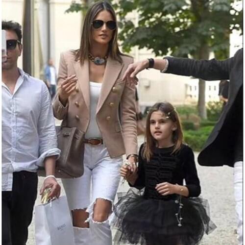 EXCELLENT QUALITY Star Stylish Blazer for Women Double Breasted Lion Buttons Blazer Jacket Plus size S-XXXL