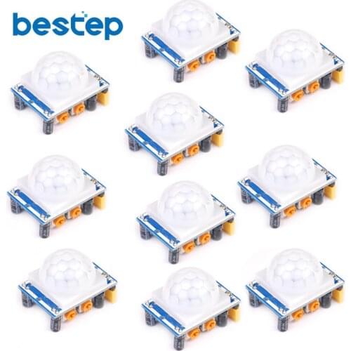 10PCS HC-SR501 Adjust IR Pyroelectric Infrared PIR Motion Sensor Detector Module for Arduino for raspberry pi kits
