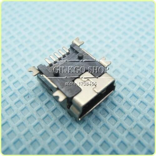 1000pcs/lot Mini USB Jack 5P T Connector Mini USB Data port data Port