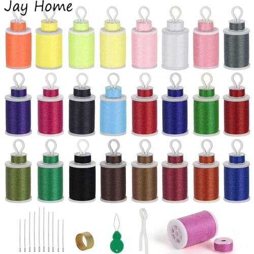 50PCS Sewing Thread Kits 500 Yards Polyester Sewing Thread Spool & Sewing Thread Bobbins for Hand & Machine Sewing Crafting