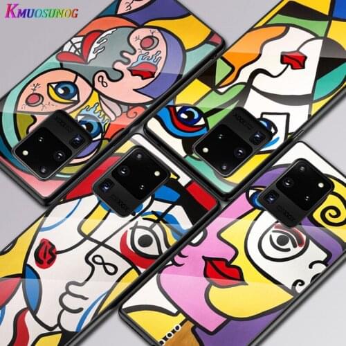Picasso Abstract Art For Samsung Galaxy S20 FE S10e S10 S9 S8 Ultra Plus Lite Plus 5G Tempered Glass Cover Phone Case