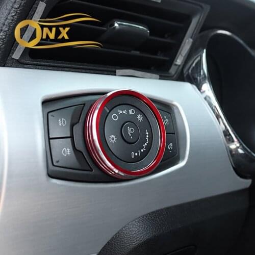Automobile central control panel headlight adjustment knob ring For 15-20 Ford Mustang interior modification