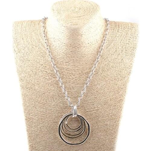 Free Shipping Fashion Bohemian Tribal Jewelry Si link and Metal Pendant Necklaces