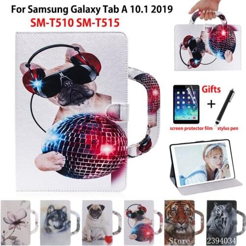 Case For Samsung Galaxy Tab A 10.1 2019 T510 T515 SM-T510 SM-T515 Cover Funda Tablet Fashion Handbag Hand Holder Coque +Gift