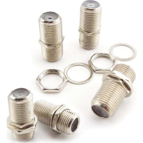 F-Type Adapter Coupler Connector Female F/F Jack RG6 Coax Coaxial Cable SMA RF Coax Connector Plug