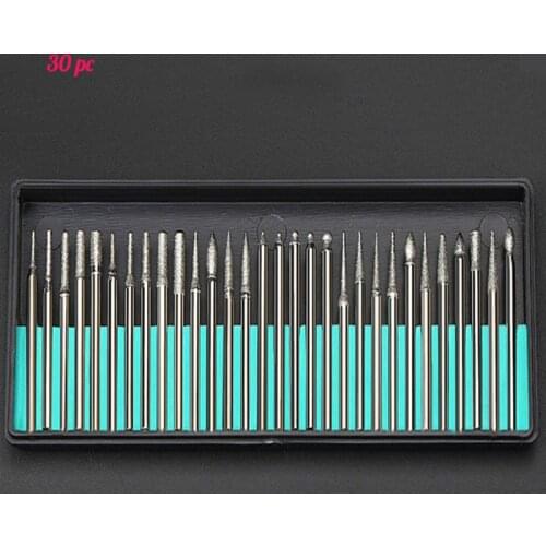 Electroplated Diamond Grinding Heads 2.35mm for dremel tool accessories kit mini Rotary Set 30pcs