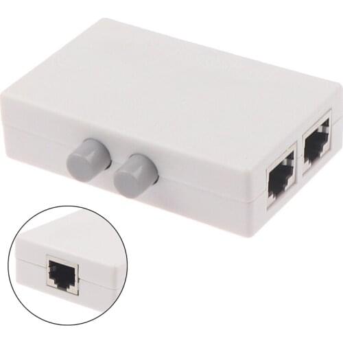 Hot sale Mini 2 Port RJ45 RJ-45 Network Switch Ethernet Network Box Switcher Dual 2 Way Port Manual Sharing Switch Adapter HUB