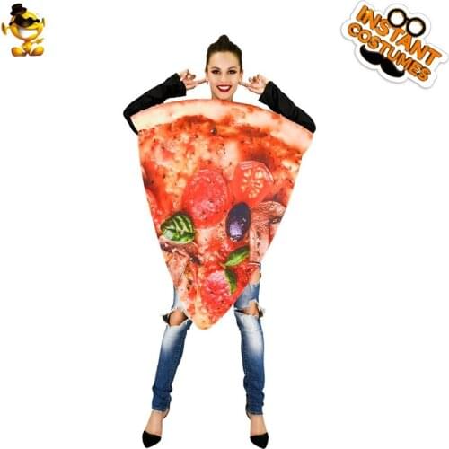 Halloween Party Festival Fresh Yummy Pizza Costumes Unisex Adult Costumes for Carnival Cosplay Funny Fruit Pizza Mascot Costume