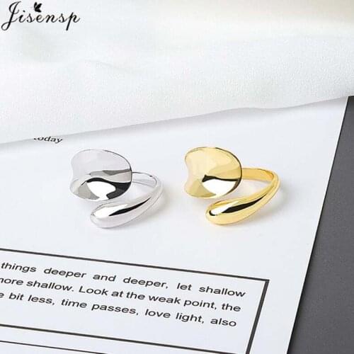 Jisensp 2021 Fashion Geometric Gold Color Opening Rings For Women Smooth Metal Adjustable Mid Finger Knuckle Ring Jewelry Gift
