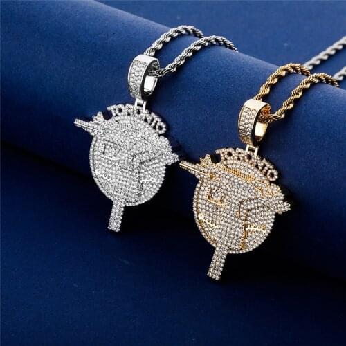 Creative Iced Out Cubic Zircon Gun Ban Pendant Necklace For Toronto Hip Hop Jewelry Drop Shipping