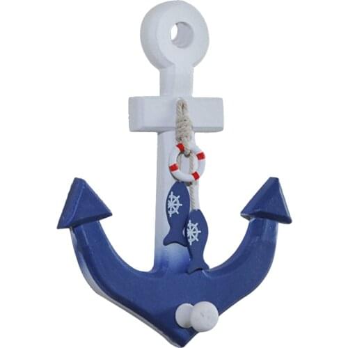 Nautical Anchor Wall Hanging Hook Buoy Fish Decor Coat Hat Mediterranean