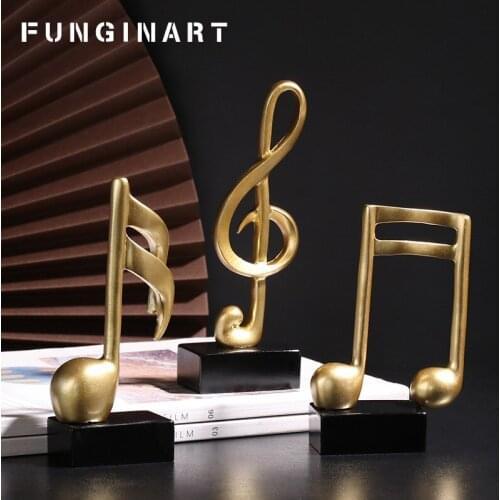 Nordic Modern Resin Musical Notes Ornaments Home Living Room Decor Office Desktop Ornaments Piano Room Decoration Furnishings
