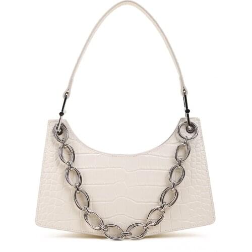 OUSSON 2021 New Design Leather Baguette Bag Exquisite Female Retro Underarm Bag One Shoulder Bag