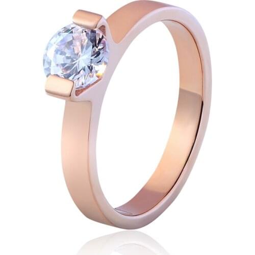New Design Size 4 To 10 Multi Faceted AAA Zircon Stainless Steel Ring Wedding Jewelry Ring Best Gift For Women And Girls