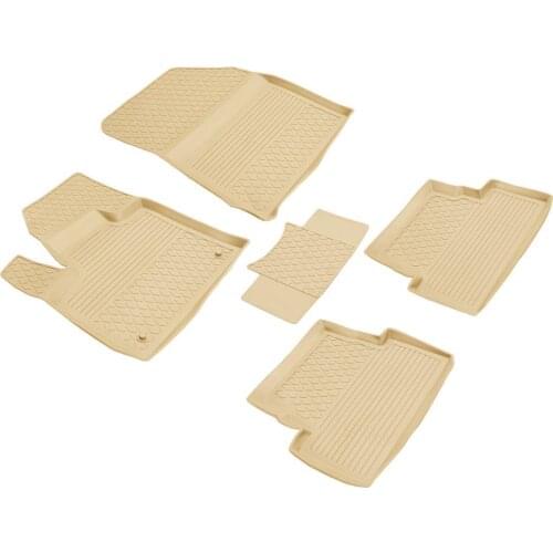 Peugeot 5008 Active Refref 4D Pool Designed Rubber Car Floor Mat 2017 and Present Beige