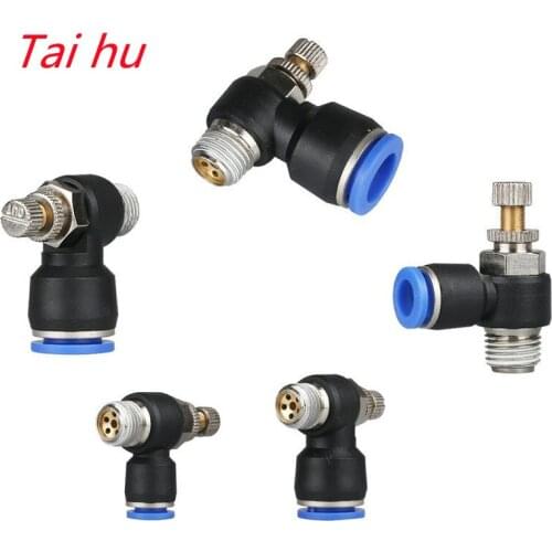 SL 4 6 8 10 12mm Fast connection Pneumatic Fitting M5" 1/8" 1/4" 3/8" 1/2 air speed Regulating valve throttle valve