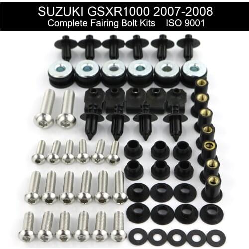 Fit For Suzuki GSXR1000 GSX-R1000 2007 2008 Motorcycle Complete Body Full Fairing Bolts Kits Clips Screws Stainless Steel