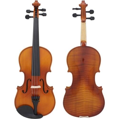 4/4 Full Size Violin Natural Acoustic Violin Fiddle Spruce Panel Solid Wood Fiddle With Case Bow Beginners Musical Instrument
