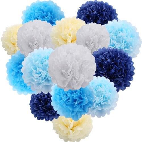 8" (20 CM )Pom Poms Ball-Tissue Paper Pom Poms Flower- 30 Colors Available - Weddings, Woodland, Modern Vintage, Decorations