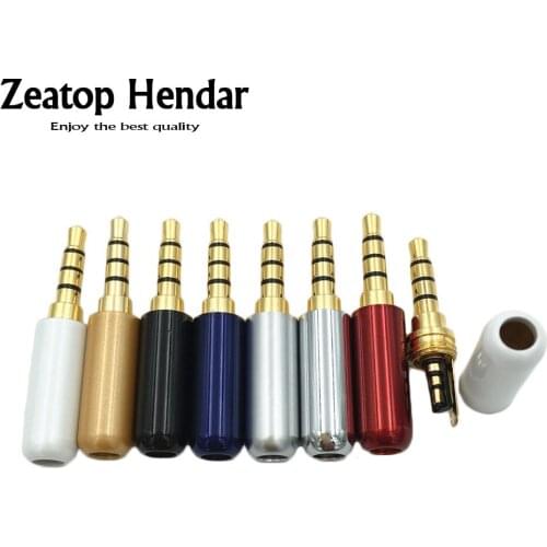 100PCS Gold Plated 3.5 mm Male Plug Audio Jack 4 Pole Connector for DIY Stereo Headset Earphone or Used for Repair Earphone
