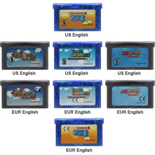 Superior 32 Bit Video Game Cartridge Memory Card for Nintendo GBA Super Mariold Advance Series English Language Edition