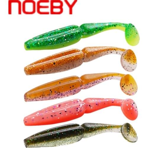 NOEBY Fishing Lure 80mm 3.5g Soft Baits Fishing Wobbler Bass Bait Artificial Silicone Swimbait Carp Fishing Soft Lure Tackle