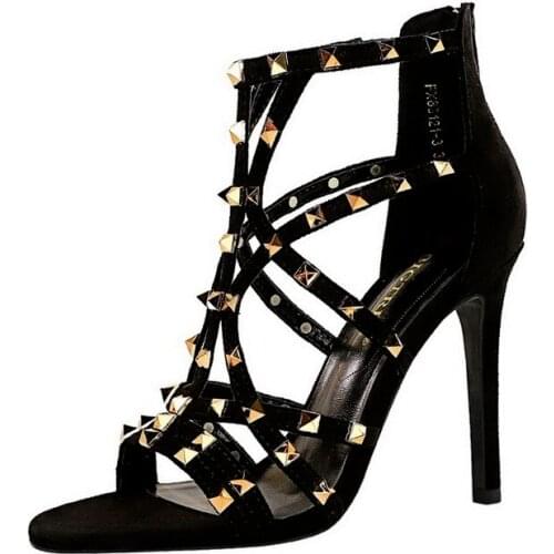 Rivets Gladiator Sandals Women Ladies Shoes and Sandals Pumps Women Shoes High Heels Sandals Women Summer Shoes Zapatos De Mujer