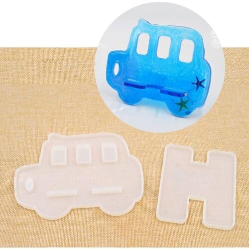 T84A Cute Bear Car Eabbit Shape Mobile Phone Stand Silicone Resin Mold Phone Holder Epoxy Resin Phone Bracket Mold Craft Tool