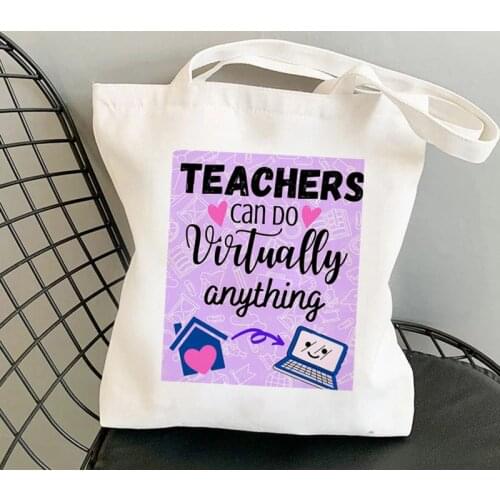 Supplies Teachers Can Do Virtually Anything Printed Tote Bag women Harajuku shopper Shoulder shopping bag Lady gift Canvas Bag
